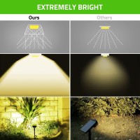 Biling Solar Spot Lights Outdoor, 2-In-1 Solar Landscape Lights 12 Led Bulbs Solar Powered Lights Ip67 Waterproof Adjustable Wall Light For Patio Pathway Yard Garden Driveway Pool - Warm White