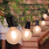 25 Ft Outdoor Led String Lights With 25 Shatterproof G40 Led Clear Globe Bulbs, Edison Vintage Bulbs Hanging Sockets, Decorative Lighting For Caf