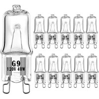 Ybek G9 Halogen Bulb 120V 40W T4 Type 2 Pin Base For Range Hood Lights, Microwave Ovens, Bathroom , Chandeliers Light Bulbs Replacement Dimmable Warm White (10 Pack)