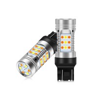 7443 Led Bulbs Built In Resistor Error Free Canbus, Amber Turn Signal Light White Side Light, 7444Na T20 7441 7505 W21W 12V 360 Luminous 42 Led 2Pc Pack Switchback Led Bulb (White Amber 7443 42-Smd)