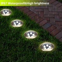 Gocuces Wire Well Lights Landscape Led In Ground Outdoor Indoor 5W,Line Voltage 110V 120V 277V Waterproof Garden Lamp,High Brightness White For Modern Patio,Pathway,Landscaping Lighting,Pack Of 4