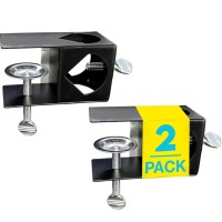 Universal Pole Holder Deck Mount Clamp (2 Pcs) - Compatible With Tiki Torch And Mounting Poles On Porch, Table, Deck Or Fence