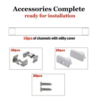 10 Pack Led Strip Channel Aluminum 6.6Ft - Starlandled Led Track Profile System With Complete Mounting Accessories For Strip Light Easy Installation