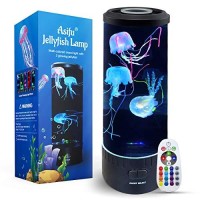 Jellyfish Lava Lamp Electric Cute Dimmable Aquarium Led Mood Color Changing Night Light Gift For Kids Adults Women For Birthday Christmas Home Office Room Desktop Decoration With Rf Remote Control