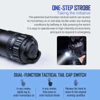 Nextorch Led Tactical Flashlight 2100 High Lumens, Powerful Emergency Rechargeable Bright Flashlight With 5 Modes & Strobe & Ceramic Bead Broken Window, For Outdoor Use Enforcement, Hiking, Camping