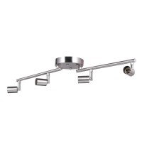 Aiboo 4-Light Adjustable Dimmable Track Lighting Kit, Flexible Foldable Arms,Satin Nickel Kitchen,Hallyway Bed Room Lighting Fixture, Gu10 Base Bulbs Not Included