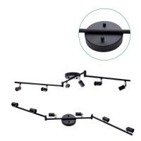 Aiboo 6-Light Adjustable Dimmable Track Lighting Kit, Flexible Foldable Arms, Matt Black Color Perfect For Kitchen,Hallyway Bed Room Lighting Fixture, Gu10 Base Bulbs Not Included