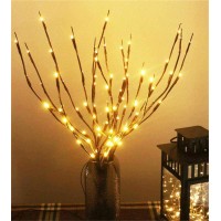 Amars 3Pcs Lighted Artificial Led Branch Lights With Timer Battery Operated Fairy Spirit Decorative Twig Tree Decorations For Home Living Room Vase Christmas (29Inch, Auto 6H On/18H Off, Warm White)