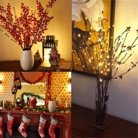 Amars 3Pcs Lighted Artificial Led Branch Lights With Timer Battery Operated Fairy Spirit Decorative Twig Tree Decorations For Home Living Room Vase Christmas (29Inch, Auto 6H On/18H Off, Warm White)