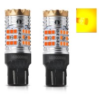 Lasfit 7443 Led Bulb 7443Na 7444 7444Na Turn Signal Light Amber Only Canbus Error Free Anti Hyper Flash Built-In Load Resistor Max 2600Lm (2Pcs)