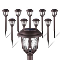 Excmark 10 Pack Solar Lights Outdoor Decorative, Solar Pathway Lights Outdoor, Solar Powered Garden Yard Lights For Walkway Sidewalk Driveway.