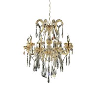 This beautiful Ceiling lamp featuring crystals will enhance your living space without much effort The Ceiling Lamp is made in a gold finish which imparts a rich look to its design Its unique and modern style blends with various decor styles to enrich the 