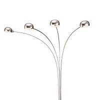 Benjara Modern Metal Arch Lamp With 4 Lights And Marble Base, Silver