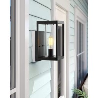 Beionxii Dusk To Dawn Outdoor Wall Sconces Modern Exterior Porch Light Wall Mount Lantern Black Cast Aluminum Wclear Cylinder