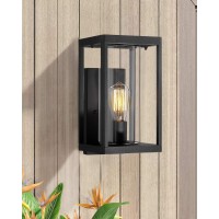 Beionxii Dusk To Dawn Outdoor Wall Sconces Modern Exterior Porch Light Wall Mount Lantern Black Cast Aluminum Wclear Cylinder