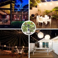 Byshun Outdoor Lights Hanging Kit Globe String Light Suspension Kit 100Ft Black Vinylcoated 304 Stainless Steel Guide Wire Cabl