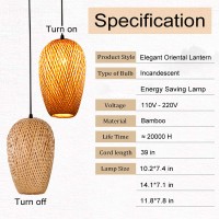 Gcq Bamboo Light Fixtures, 3 Headlights E26 E27 Retro Rustic Bamboo Wicker Rattan Chandelier Ceiling Hanging Light For Living Room Bedroom Farmhouse Restaurant Cafe Teahouse Bar Dining Room Club