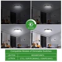 Jackyled 3 Color Temperature Led Flush Mount Ceiling Light Brushed Nickel 12