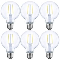 Energetic Smarter Lighting Dimmable Led Edison Light Bulb, G25 (G80) Globe Shape, Clear Glass, 40 Watt Equivalent, 2700K Soft White, Christmas Light, E26 Standard Base, Ul Listed, 6-Pack