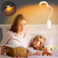 Clipon Reading Light For Bed Amber Book Read Light Rechargeable 5 Brightness Desk Light Clamp Lamp Touch Control Dimmable La