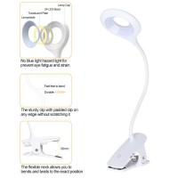 Clipon Reading Light For Bed Amber Book Read Light Rechargeable 5 Brightness Desk Light Clamp Lamp Touch Control Dimmable La