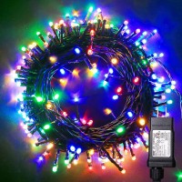 Blingstar Christmas Lights Colored String Lights 33Ft 100 Led Waterproof Multicolor Twinkle Lights 8 Modes 30V Plug In Fairy Str