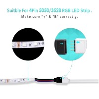 Nelyeqwo 2 Pack 5M 164Ft Rgb Extension Cable Led Strip Connector 4 Pin Solderless Strip Jumper Cables Kit With 4 Pack 4 Male Pi