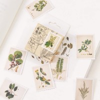 Small Size Plants Stamps Scrapbook Stickers, 45Pcs Doraking Boxed Diy Decoration Scrapbook Plants Stickers For Laptop, Planners, Scrapbook, Suitcase, Notebooks, Album(Plants Stamp, 45Pcs Box)