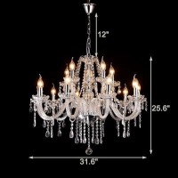 Liumang Modern Elegant 15 Lights K9 Crystal Glass Chandelier Pendant Ceiling Lighting European Style For Dining Living Room Bedr