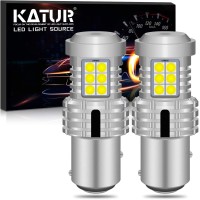 Katur 1157 Bay15D P21/5W 1034 7528 Led Bulbs Super Bright 12Pcs 3030 & 8Pcs 3020 Chip Canbus Error Free Replace For Turn Signal Reverse Brake Tail Stop Parking Rv Lights,Xenon White(Pack Of 2)