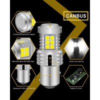 Katur 1157 Bay15D P21/5W 1034 7528 Led Bulbs Super Bright 12Pcs 3030 & 8Pcs 3020 Chip Canbus Error Free Replace For Turn Signal Reverse Brake Tail Stop Parking Rv Lights,Xenon White(Pack Of 2)