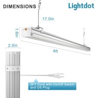 Upgrade 4Ft 25Inch 72W Linkable Led Shop Light 10000Lm 100277V Garage Light With 5Ft Onoff Switch Plug 5000K Daylight Hang