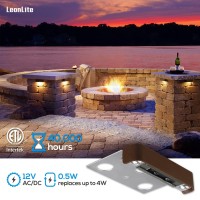 Leonlite 8-Pack Classic Series 4 Inch Hardscape Lighting Low Voltage Led, Retaining Wall Lights, Led Landscape Lights, 12V Led Paver Lights, 0.5W Landscape Step Lights, 2700K Soft White, Etl