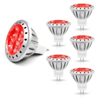 Alide Mr11 Gu4 Red Led Bulbs 3W,10W 20W 35W Halogen Equivalent,12V Low Voltage Mr11 Gu4 Bi-Pin Red Bulb Spotlight For Outdoor Landscape Flood Accent Decor Track Lighting,Not Dimmable,30 Deg,6 Pack