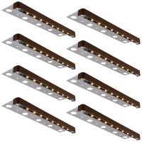 Leonlite 8-Pack Classic Series 12 Inch Led Retaining Wall Lights, Hardscape Lighting Low Voltage, Voltage Landscape 12V Paver 3W Outdoor Step 2700K Soft White, Etl