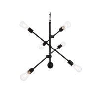 Axel 6 Lights Black Pendant With Chain