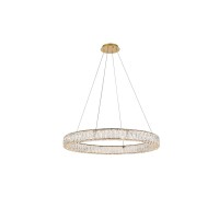 Monroe Integrated Led Chip Light Gold Chandelier Clear Royal Cut Crystal