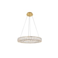 Monroe Integrated Led Chip Light Gold Chandelier Clear Royal Cut Crystal