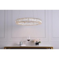 Monroe Integrated Led Chip Light Gold Chandelier Clear Royal Cut Crystal