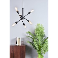 Axel 6 Lights Black Pendant With Hanging Rod