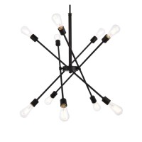 Axel 10 Lights Black Pendant With Hanging Rod