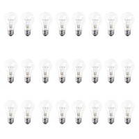 Xtricity A19 Clear Incandescent Rough Service Light Bulb, 60 Watt, Long Life - 10,000 Hours, 2700K Soft White, E26 Medium Base, 490 Lumens, 130V (24 Pack)