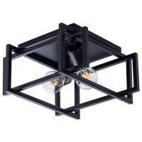 Viluxy Contemporary Rectangle Flush Mount Ceiling Light Fixture With Black Shade For Hallway, Entryway, Passway, Dining Room, Bedroom, Balcony Living Room Two-Light