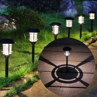 Maggift 6 Lumen Solar Powered Pathway Lights, 6 Pack Outdoor Landscape Lights, Waterproof Garden Lights For Lawn, Patio, Yard, Walkway, Deck, Driveway, Warm White