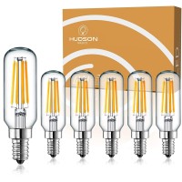 Hudson 4W Led Candelabra Light Bulb (6 Pack) - 3000K Dimmable T6/U Shaped Warm White Chandelier Bulbs (40W Equivalent) - E12 Small Base T25 Ul Listed Indoor/Outdoor Candle Light Led Bulbs