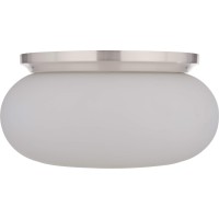 Craftmade 49982-Bnk Serene Clear Seeded Glass Flush Mount Ceiling Lighting, 2-Light 120 Watts, Brushed Polished Nickel