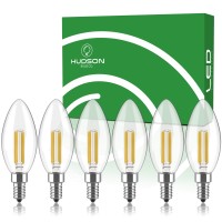 Dimmable E12 Led Candelabra Bulb Set - 4W, 40W Equivalent - 5000K Daylight White Vintage Style Candle Lightbulb For Chandelier, Ceiling Fan, Sconce, Desk Lamp Or Porch Lights, Torpedo Top (Pack Of 6)