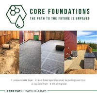 Core Path-In-A-Day | Gravel Stabilizer Grid With Attached Geo-Textile Membrane | Perfect For Diy And Eco-Friendly Pathways And Patios | Completely Permeable, And Ada Compliant (70 Sqft)