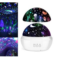 Star Night Lights For Kids Colorful Rotating Projector Night Light Lamp Star Sky And Ocean Life Night Lighting For Children B