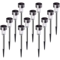 Sunnest Solar Lights Outdoor Christmas, 12Pack Stainless Steel Outdoor Solar Lights - Waterproof, Led Landscape Lighting Solar Powered Outdoor Lights Solar Garden Lights For Pathway Patio Yard